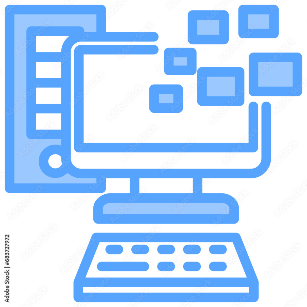 Line Coding Blue Icon Line Coding Blue Icon
