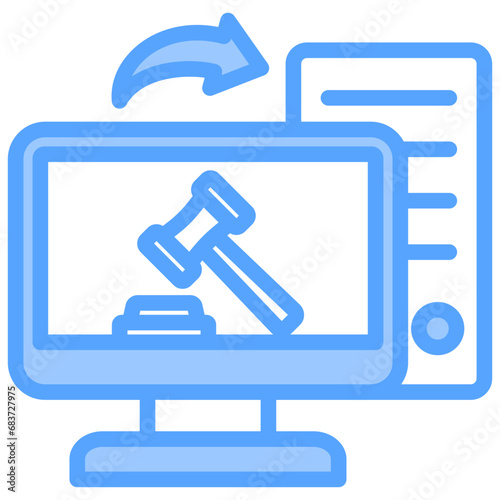 Legal Coding Blue Icon