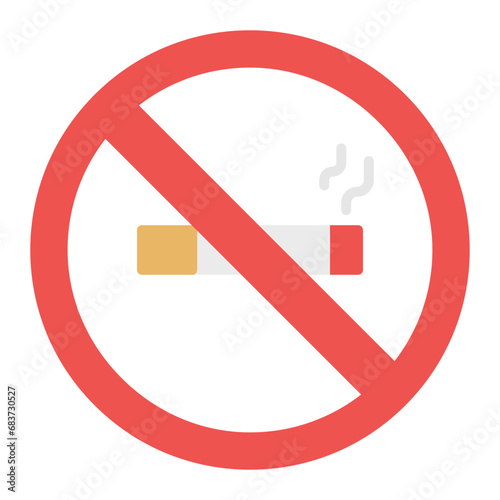 No Smoking Flat Multicolor Icon