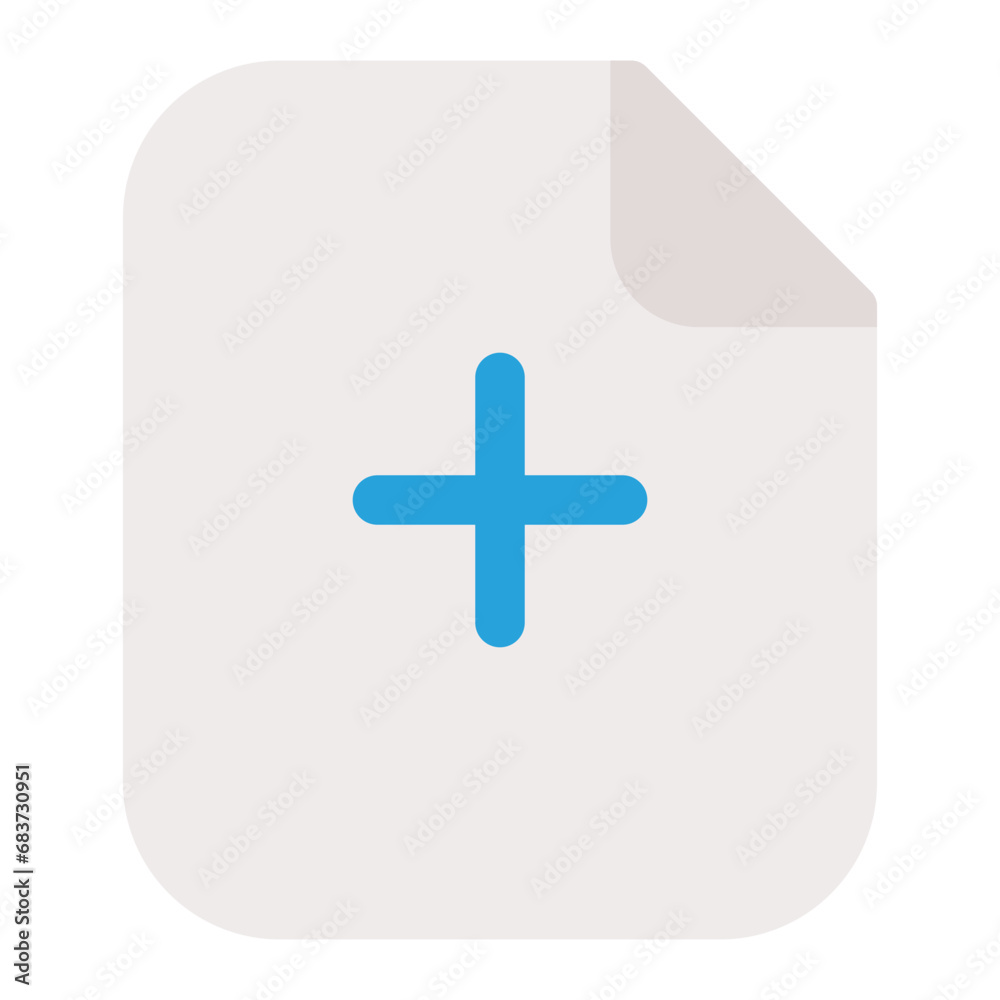Fototapeta premium Add Paper Flat Multicolor Icon