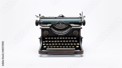 a typewriter with a white background