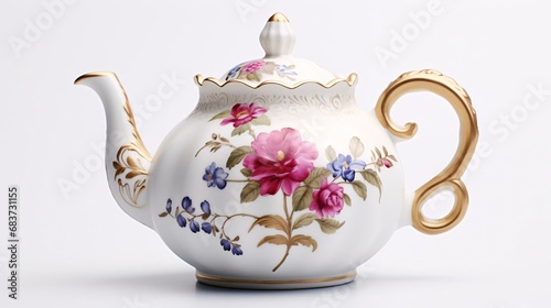 a teapot with flowers photo