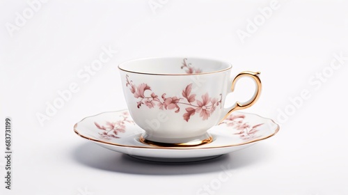 a teacup on a saucer