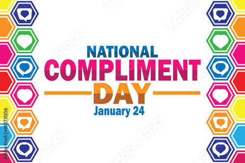 National Compliment Day. January 24. Holiday concept. Template for background, banner, card, poster with text inscription. Vector illustration
