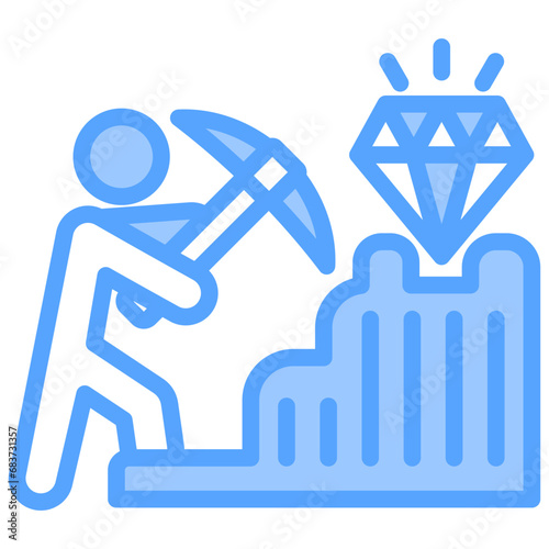 Hard Work Blue Icon