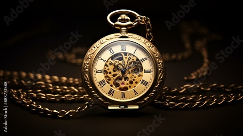 a pocket watch on a chain