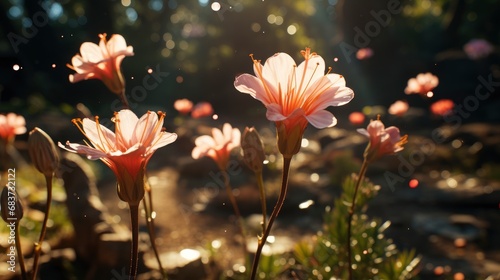 Beautiful Romantic Flying Levitate Pastel Flowers, Background Image, Desktop Wallpaper Backgrounds, HD