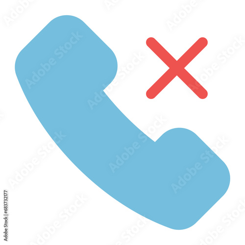 Call Missed Flat Multicolor Icon