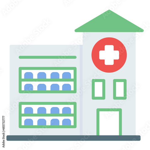 Medicine Store Flat Multicolor Icon