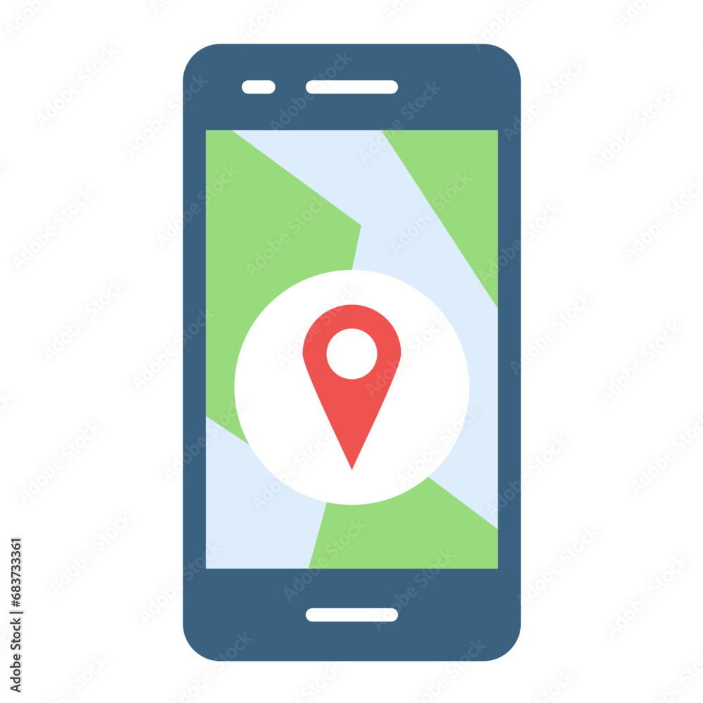 Mobile GPS Flat Multicolor Icon Mobile GPS Flat Multicolor Icon