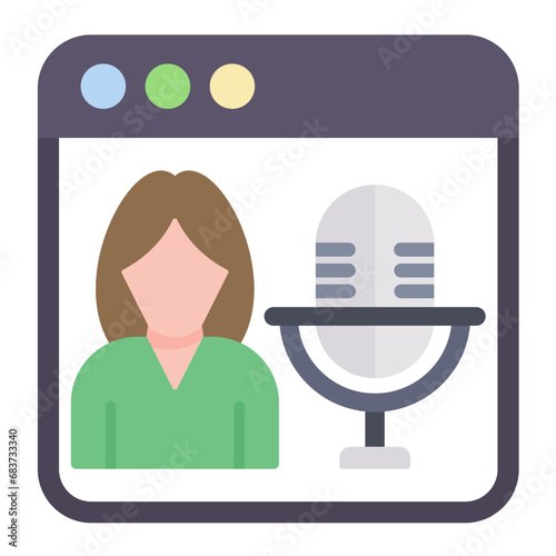Webcast Flat Multicolor Icon