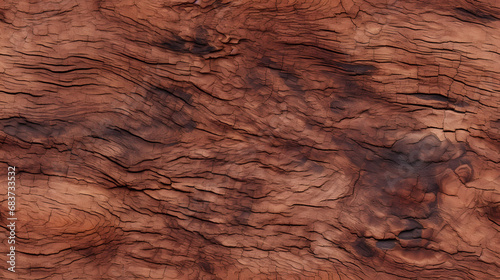 Seamless detailed redwood bark texture with reddish-brown color