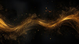 Abstract gold dust background over black