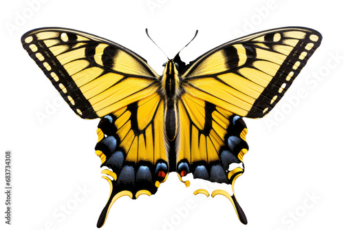 Vakker sommerfugl i nærbildeportrett av hele kroppen, flygende sommerfugl med gjennomsiktig bakgrunn © Tor Gilje