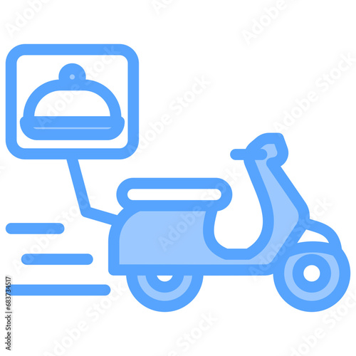 Food Delivery Blue Icon
