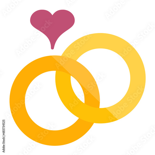 Rings Flat Multicolor Icon