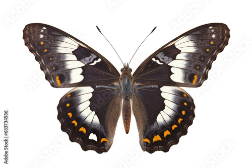 Vakker sommerfugl i nærbildeportrett av hele kroppen, flygende sommerfugl med gjennomsiktig bakgrunn
 photo