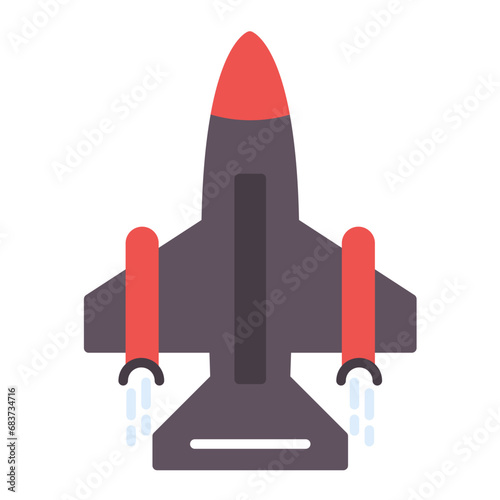 Jet Flat Multicolor Icon