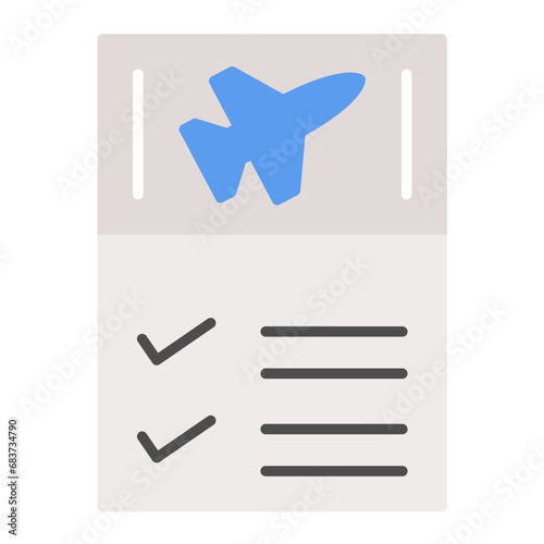 Flight Checklist Flat Multicolor Icon