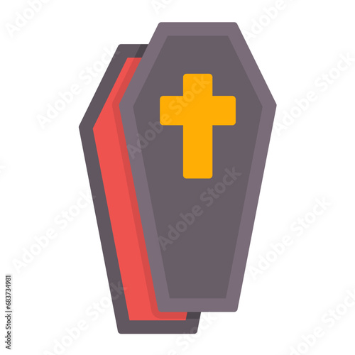 Coffin Flat Multicolor Icon