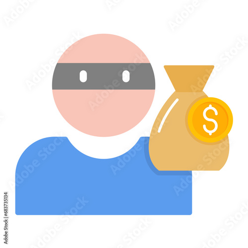 Bandit Flat Multicolor Icon