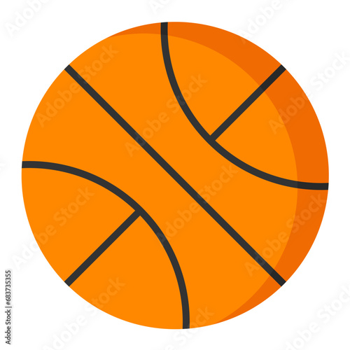 Basketball Flat Multicolor Icon
