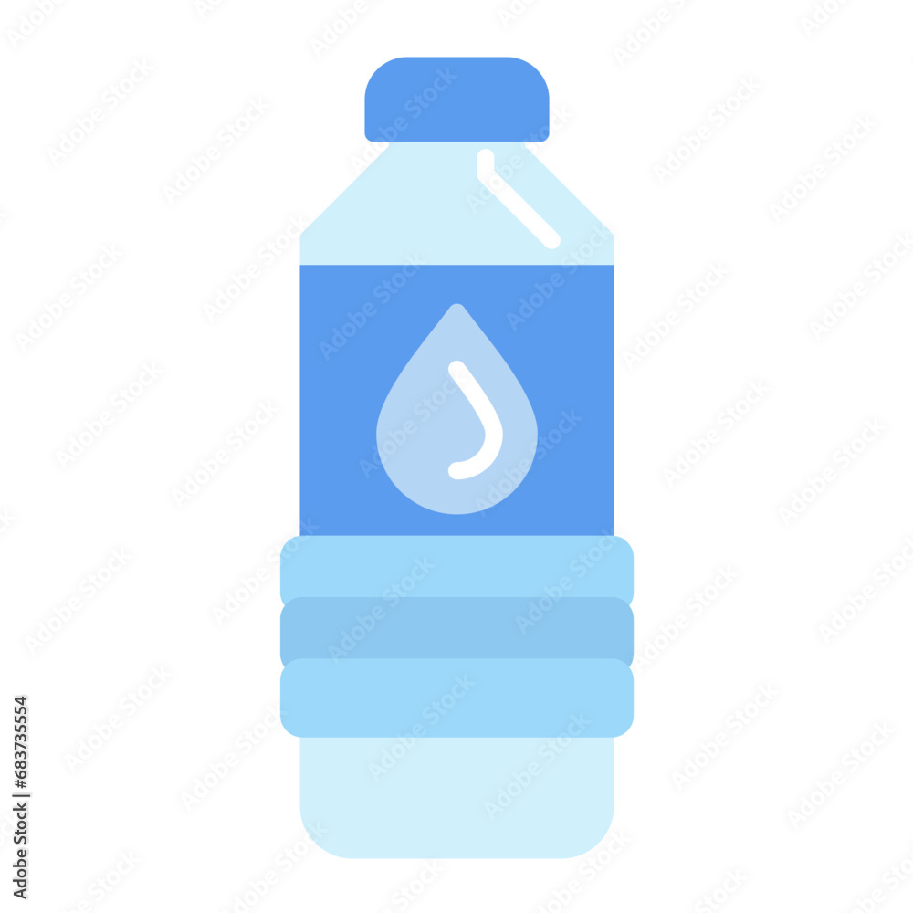 Water Bottle Flat Multicolor Icon Water Bottle Flat Multicolor Icon
