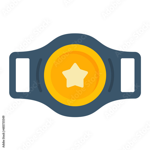 Champion Belt Flat Multicolor Icon