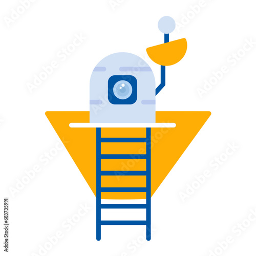 Lander Flat Multicolor Icon