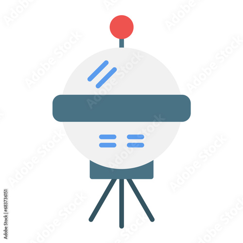 Space Probe Flat Multicolor Icon