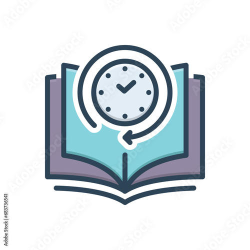 Color illustration icon for past  