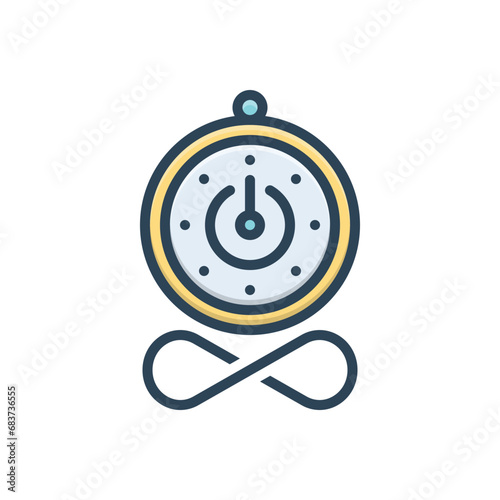 Color illustration icon for infinite time