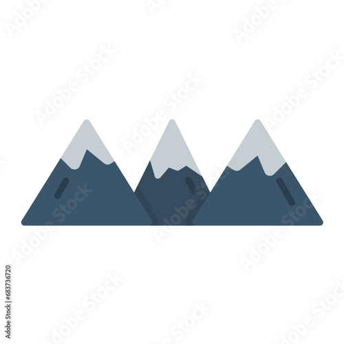 Rocky Mountains Flat Multicolor Icon