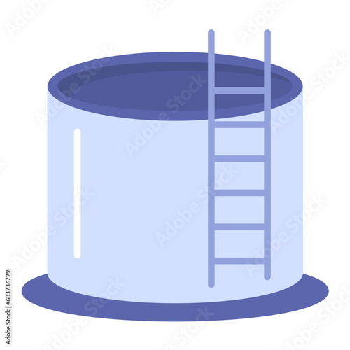 Water Tank Flat Multicolor Icon