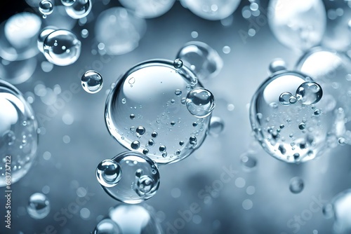 extreme Close-up of white transparent drops liquid bubbles molecules, png fie. 