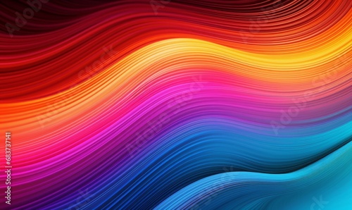 Orange, Pink and Turquoise Colored Swirls form Colorful Neon Lines Background. 3D Render, Generative AI