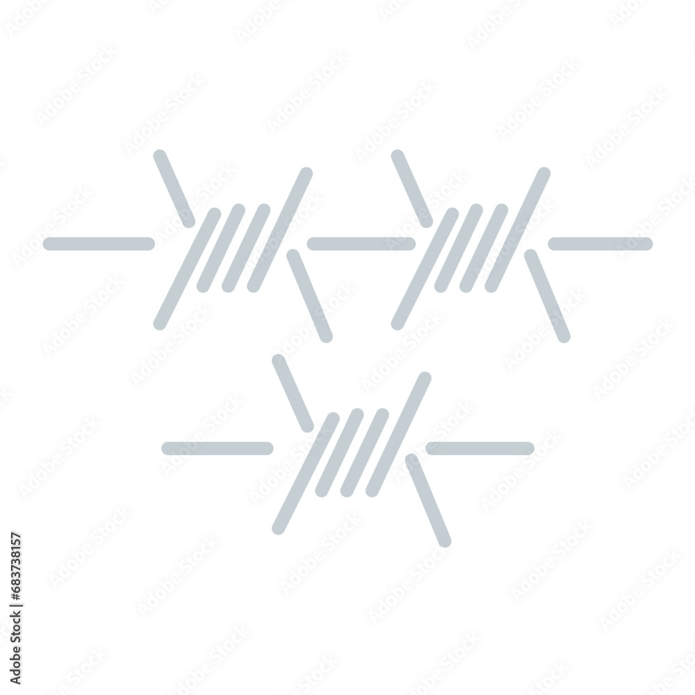 Barbed Wire Flat Multicolor Icon Barbed Wire Flat Multicolor Icon