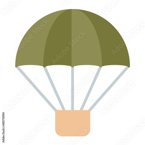 Army Parachute Flat Multicolor Icon