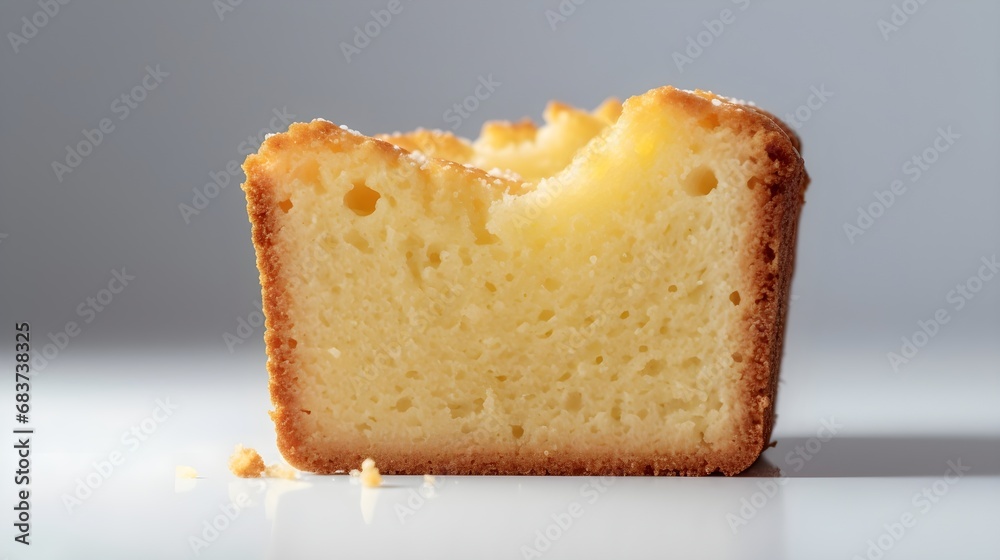Close-up Portrait of a Pound Cake against white background with space for text, AI generated, background image Close-up Portrait of a Pound Cake against white background with space for text, AI generated, background image