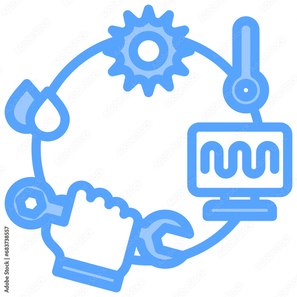 Predictive Maintenance Blue Icon Predictive Maintenance Blue Icon
