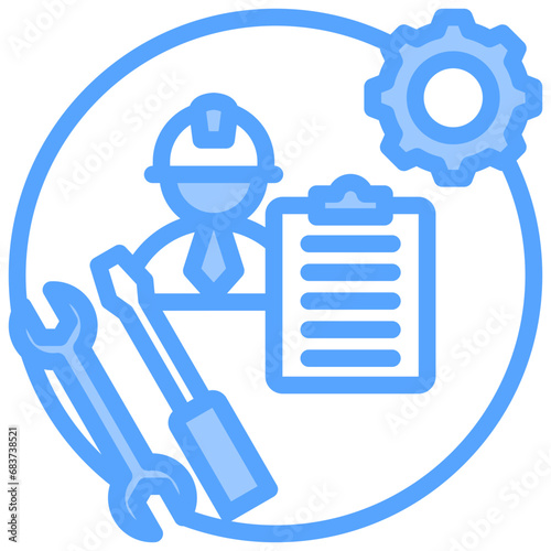 Preventive Maintenance Blue Icon