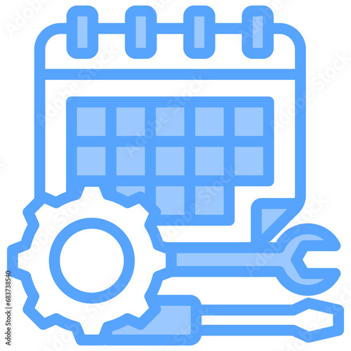 Scheduled Maintenance Blue Icon