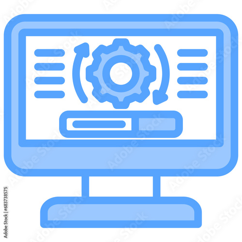 Software Updates Blue Icon