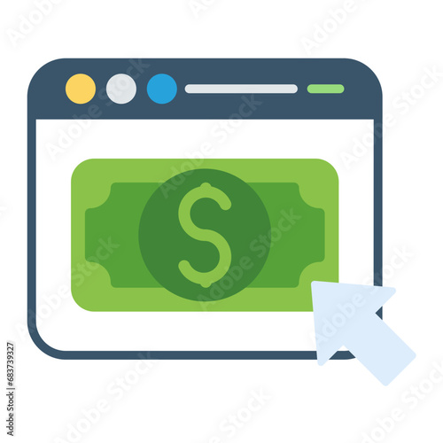 Pay Per Click Flat Multicolor Icon