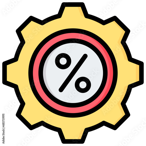 Percentage Outline Color Icon