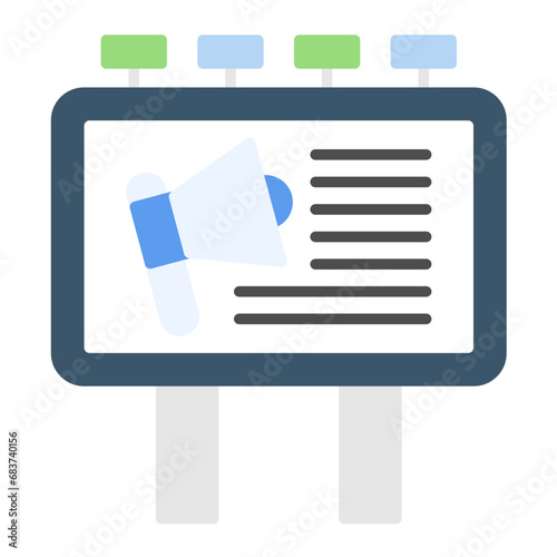 Billboard Marketing Flat Multicolor Icon