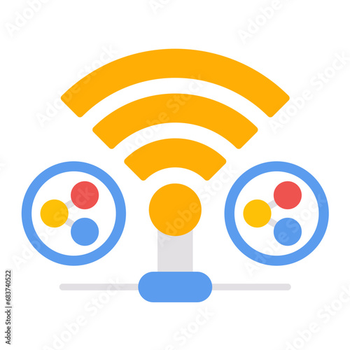 Shared Wifi Flat Multicolor Icon