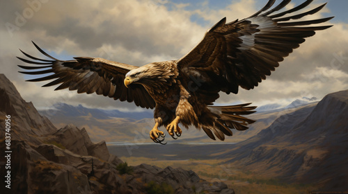 Golden Eagle in flight © Johnu