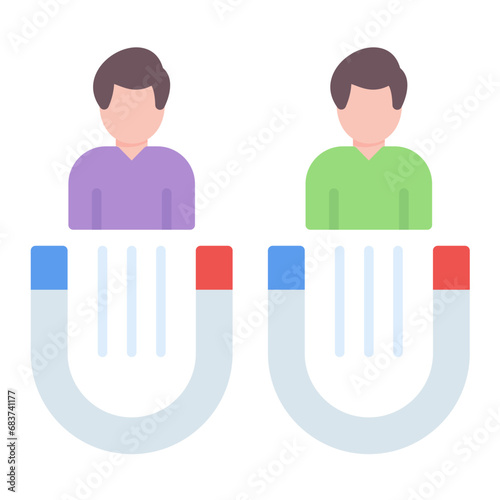 User Attraction Flat Multicolor Icon