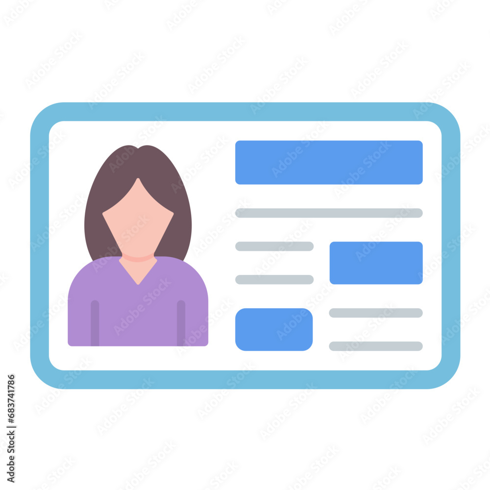 Member Card Flat Multicolor Icon Member Card Flat Multicolor Icon